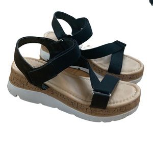 D’lish  Platform Espadrille Sandals for Women Open Toe Ankle Strap Sandals